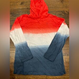 Tommy Hilfiger boys Vibrant ombre long sleeve hooded top size L